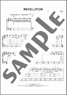 Revolution(The Beatles) 楽譜 ピアノ（ソロ） ダウンロード
