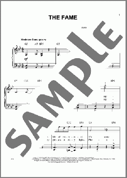 The Fame(Lady Gaga) 楽譜 ピアノ（ソロ） ダウンロード