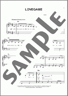 Lovegame(Lady Gaga) 楽譜 ピアノ（ソロ） ダウンロード