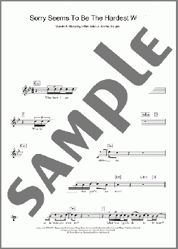 Sorry Seems To Be The Hardest Word(Elton John) 楽譜 その他 ダウンロード