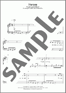 Heroes(David Bowie) 楽譜 ピアノ（ソロ） ダウンロード