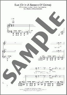 Sue (Or In A Season Of Crime)(David Bowie) 楽譜 ピアノ & ボーカル & ギター ダウンロード