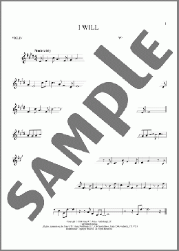 I Will(The Beatles) 楽譜 バイオリン ダウンロード