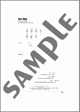 Sun King(The Beatles) 楽譜 ウクレレ（コード譜） ダウンロード