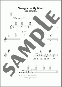 Georgia On My Mind(Ray Charles/Willie Nelson) 楽譜 ウクレレ（弾き語り） ダウンロード