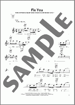 Fix You(Coldplay) 楽譜 ウクレレ（弾き語り） ダウンロード