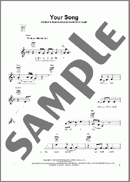 Your Song(Elton John) 楽譜 ウクレレ（弾き語り） ダウンロード