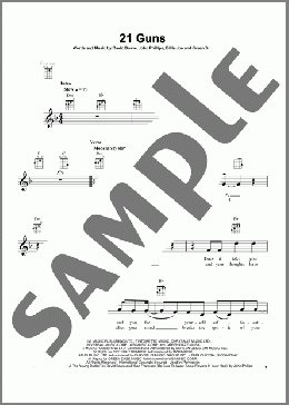 21 Guns(Green Day) 楽譜 ウクレレ（弾き語り） ダウンロード