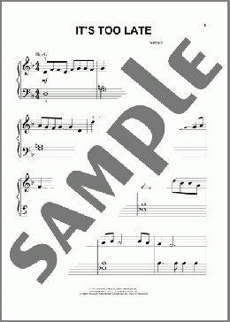 It's Too Late(Carole King/Gloria Estefan) 楽譜 その他 ダウンロード