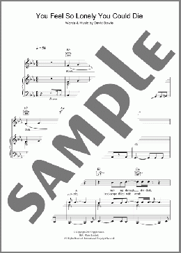 You Feel So Lonely You Could Die(David Bowie) 楽譜 その他 ダウンロード