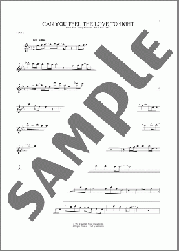 Can You Feel The Love Tonight (from The Lion King)(Elton John) 楽譜 フルート ダウンロード