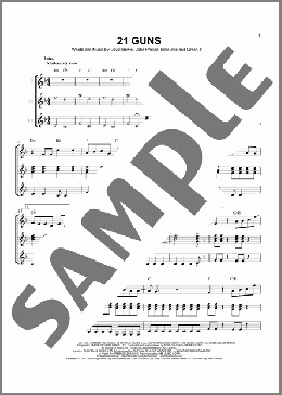 21 Guns(Green Day) 楽譜 ギターアンサンブル ダウンロード