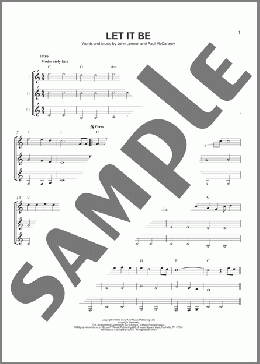 Let It Be(The Beatles/Kris Allen) 楽譜 ギターアンサンブル ダウンロード
