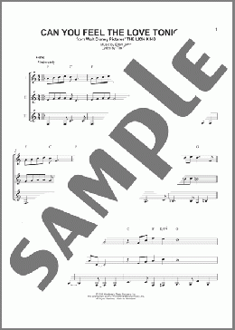 Can You Feel The Love Tonight (from The Lion King)(Elton John) 楽譜 ギターアンサンブル ダウンロード