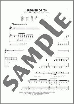 Summer Of '69(Bryan Adams) 楽譜 ギター（ソロ） ダウンロード