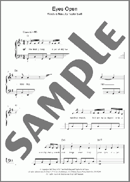 Eyes Open(Taylor Swift) 楽譜 ピアノ（ソロ） ダウンロード
