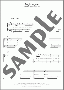 Begin Again(Taylor Swift) 楽譜 ピアノ（ソロ） ダウンロード