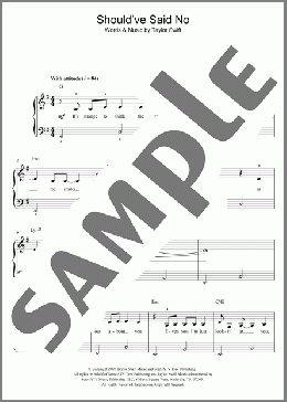 Should've Said No(Taylor Swift) 楽譜 ピアノ（ソロ） ダウンロード