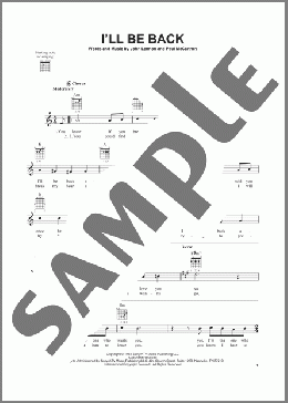 I'll Be Back(The Beatles) 楽譜 メロディ ダウンロード
