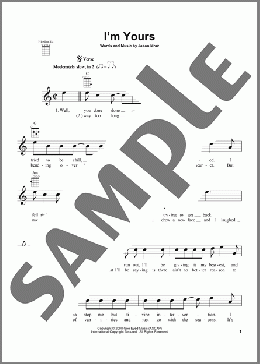 I'm Yours(Jason Mraz) 楽譜 ウクレレ（弾き語り） ダウンロード