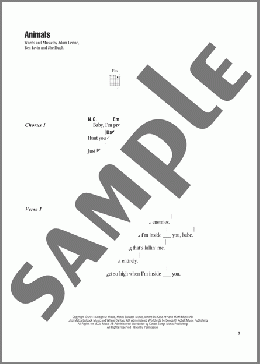 Animals(Maroon 5) 楽譜 ギター（コード） ダウンロード