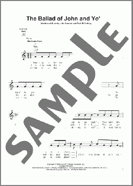 The Ballad Of John And Yoko(The Beatles) 楽譜 ウクレレ（弾き語り） ダウンロード