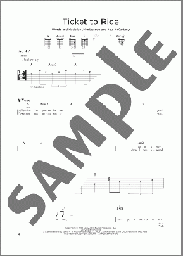 Ticket To Ride(The Beatles/The Carpenters) 楽譜 ギターリード ダウンロード
