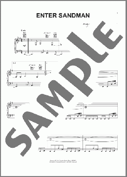 Enter Sandman(Metallica) 楽譜 ピアノ & ボーカル & ギター ダウンロード