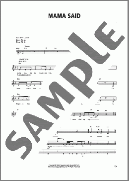 Mama Said(Metallica) 楽譜 ベース ダウンロード