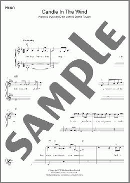 Candle In The Wind(Elton John) 楽譜 ピアノ（ソロ） ダウンロード