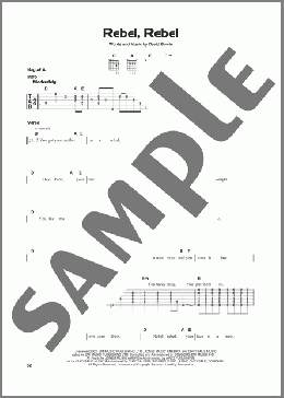 Rebel, Rebel(David Bowie) 楽譜 ギターリード ダウンロード