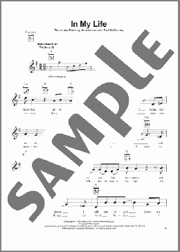 In My Life(The Beatles) 楽譜 ウクレレ（弾き語り） ダウンロード