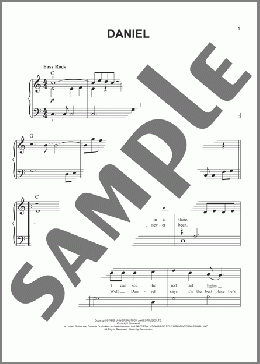 Daniel(Elton John/Adam Perlmutter) 楽譜 ピアノ（ソロ） ダウンロード
