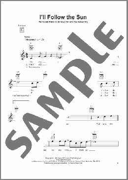 I'll Follow The Sun(The Beatles) 楽譜 ウクレレ（弾き語り） ダウンロード