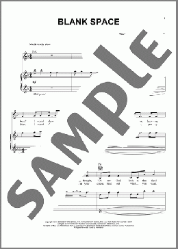 Blank Space(Taylor Swift) 楽譜 ピアノ & ボーカル & ギター ダウンロード
