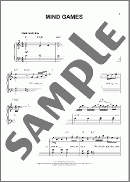 Mind Games(John Lennon) 楽譜 ピアノ（ソロ） ダウンロード
