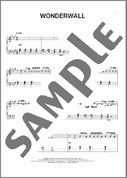 Wonderwall(Oasis) 楽譜 ピアノ（ソロ） ダウンロード