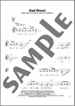 Bad Blood(Taylor Swift) 楽譜 ウクレレ（弾き語り） ダウンロード
