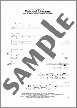 Wildest Dreams(Taylor Swift) 楽譜 ギター（ソロ） ダウンロード