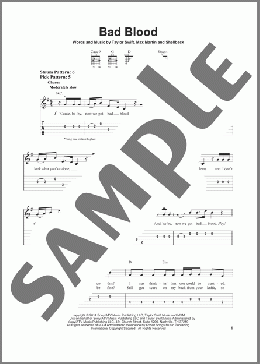 Bad Blood(Taylor Swift) 楽譜 ギター（ソロ） ダウンロード