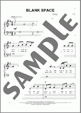 Blank Space(Taylor Swift) 楽譜 ピアノ（ソロ） ダウンロード
