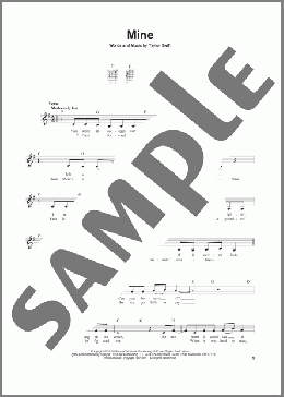Mine(Taylor Swift) 楽譜 メロディ ダウンロード