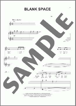 Blank Space(Taylor Swift) 楽譜 ピアノ & ボーカル ダウンロード