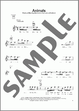 Animals(Maroon 5) 楽譜 ウクレレ（弾き語り） ダウンロード