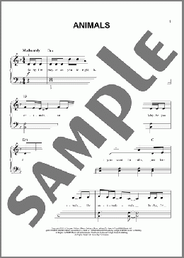 Animals(Maroon 5) 楽譜 ピアノ（ソロ） ダウンロード
