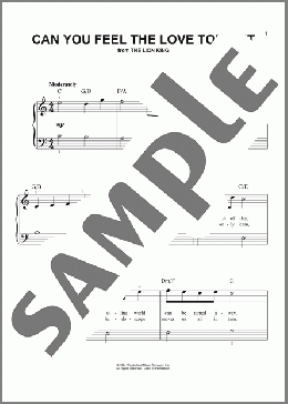 Can You Feel The Love Tonight (from The Lion King)(Elton John) 楽譜 その他 ダウンロード