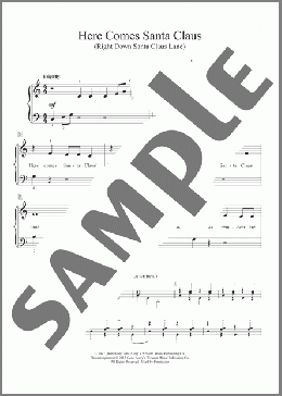 Here Comes Santa Claus (Right Down Santa Claus Lane)(The Carpenters) 楽譜 ピアノ（ソロ） ダウンロード