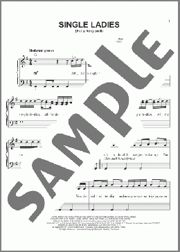Single Ladies (Put A Ring On It)(Beyonce) 楽譜 ピアノ（ソロ） ダウンロード