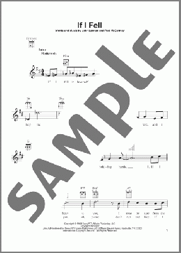 If I Fell(The Beatles) 楽譜 ウクレレ（弾き語り） ダウンロード