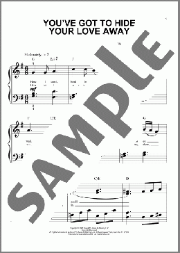 You've Got To Hide Your Love Away(The Beatles) 楽譜 ピアノ（ソロ） ダウンロード
